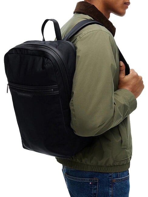 TH NYLON Rucsac cu buzunar frontal negru - Rucsacuri pentru școală și timp liber