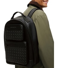TOMMY HILFIGER TH MODERN Rucsac cu buzunar frontal dublu negru - Rucsacuri pentru școală și timp liber - 2