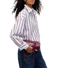 TOMMY HILFIGER TJW BOLD SCRIPT Geantă de umăr, m&acirc;ner dublu maro de lemn de trandafir - Genți femei - 2