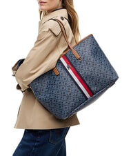 TOMMY HILFIGER TH MONOPLAY Geantă de m&acirc;nă, cu curea de umăr albastru spațial - Genți femei - 2