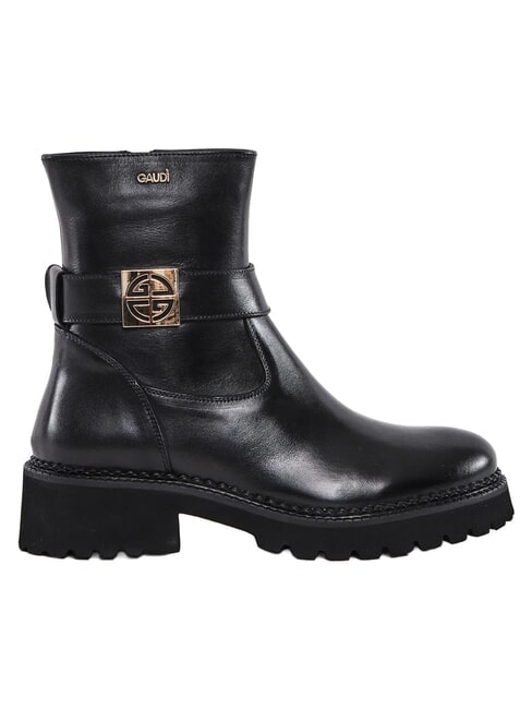 LESLEY Ghete din piele pentru gleznă BLACK - Pantofi femei