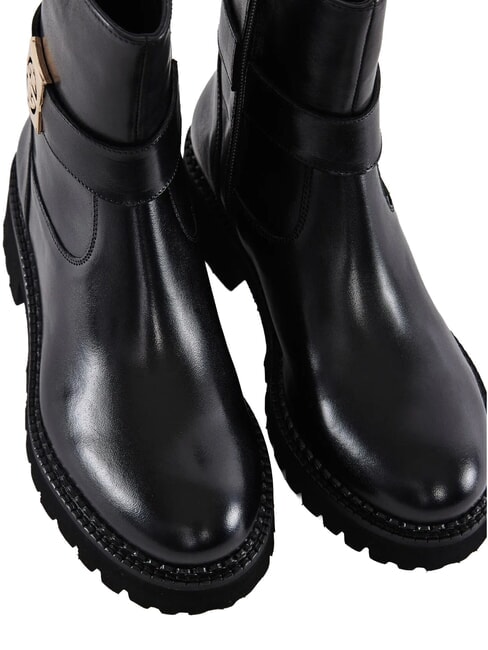 LESLEY Ghete din piele pentru gleznă BLACK - Pantofi femei