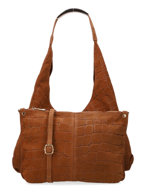 ELLISSE CROCO SUEDE Geantă de umăr, piele cognac - Genți femei