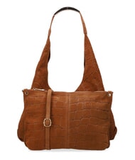 MY BEST BAG ELLISSE CROCO SUEDE Geantă de umăr, piele - Genți femei