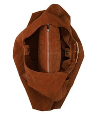 MY BEST BAG ELLISSE CROCO SUEDE Geantă de umăr maxi cognac - Genți femei - 5