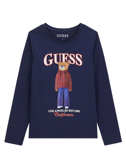 KIDS Tricou cu m&acirc;necă lungă albastru &icirc;nnegrit - Tricou copil