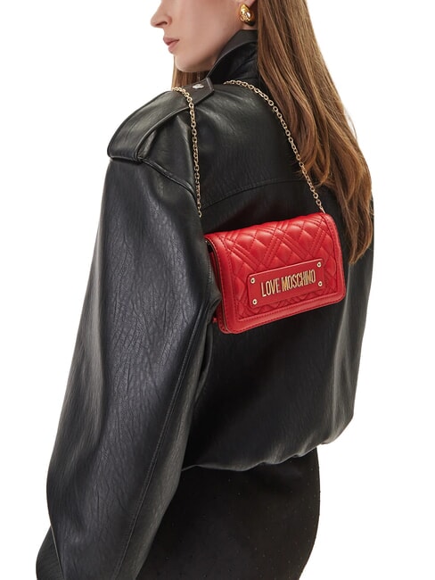 QUILTED Portofel/clutch cu curea de umăr RED - Portofele femei
