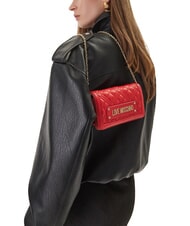 LOVE MOSCHINO QUILTED Portofel/clutch cu curea de umăr RED - Portofele femei - 2
