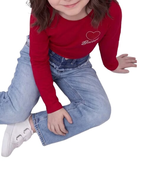 KIDS Tricou cu m&acirc;necă lungă suc de sfeclă roșie - Tricou copil
