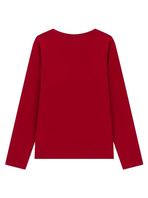 KIDS Tricou cu m&acirc;necă lungă suc de sfeclă roșie - Tricou copil