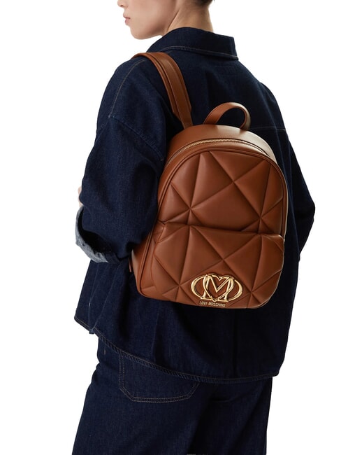 EMBOSSED Rucsac cu buzunar PIELE - Genți femei