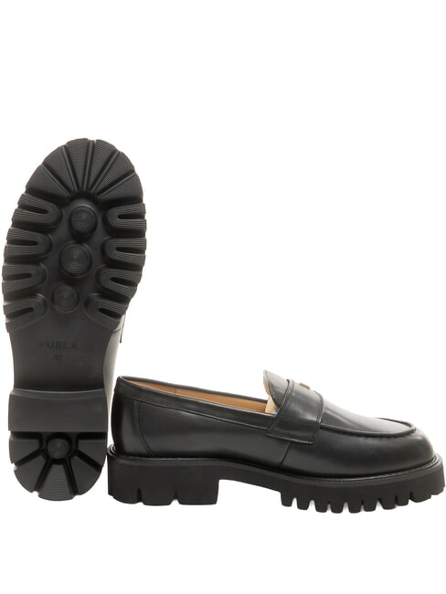 TANK Mocasini din piele negru - Pantofi femei