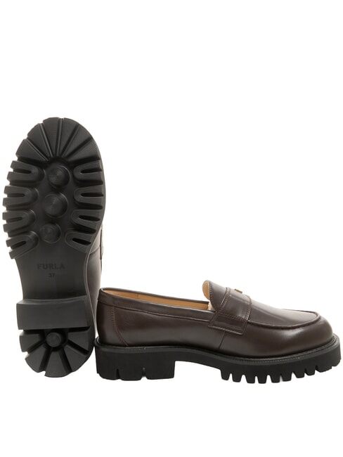 TANK Mocasini din piele ciocolată - Pantofi femei