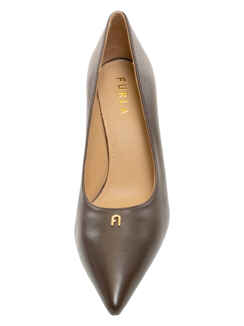 ATELIER  Decolteu piele, toc 9 cm ciocolată - Pantofi femei