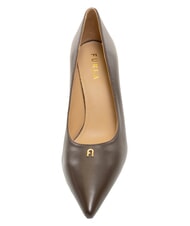 FURLA ATELIER  Decolteu piele, toc 9 cm ciocolată - Pantofi femei - 4