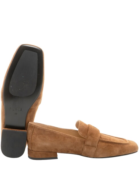 SIGNATURE  Mocasini din piele &icirc;ntoarsă coniac - Pantofi femei