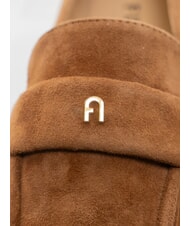 FURLA SIGNATURE  Mocasini din piele &icirc;ntoarsă coniac - Pantofi femei - 3