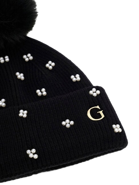 KNITTED Pălărie cu pompoane BLACK - Căciuli