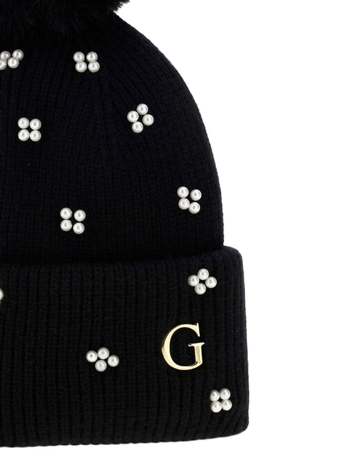 KNITTED Pălărie cu pompoane BLACK - Căciuli