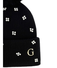 GUESS KNITTED Pălărie cu pompoane BLACK - Căciuli - 4