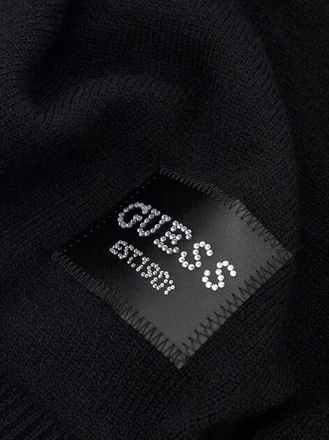 KNITTED Eșarfă cu logo BLACK - Eșarfe