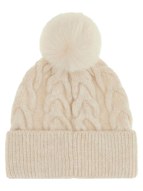 KNITTED Pălărie cu pompoane alb - Căciuli