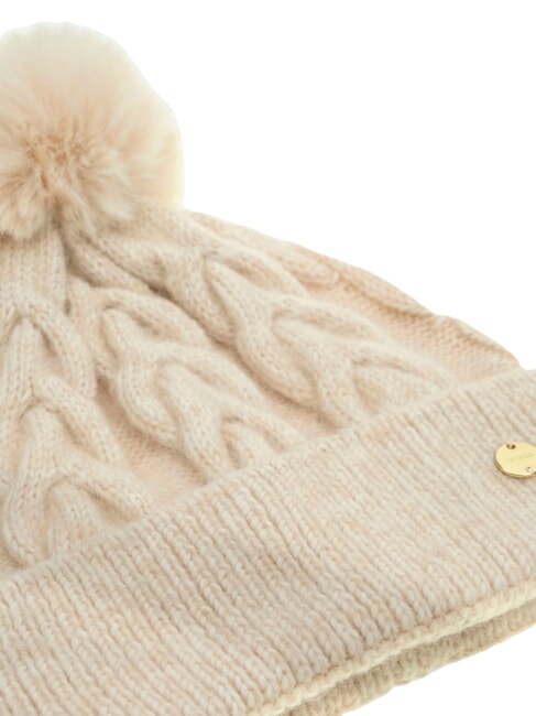 KNITTED Pălărie cu pompoane alb - Căciuli