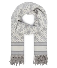 GUESS JACQUARD Eșarfă cu franjuri logo gri - Eșarfe - 2