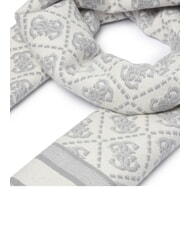 GUESS JACQUARD Eșarfă cu franjuri logo gri - Eșarfe - 3