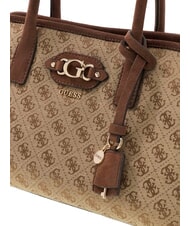 GUESS SAMANTHA Geantă de m&acirc;nă, cu curea de umăr logo latte / maro - Genți femei - 5