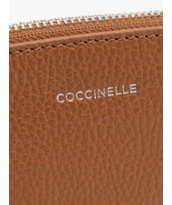 COCCINELLE ROUNDED ENVELOPE Geantă de m&acirc;nă din piele coniac - Genți femei - 4