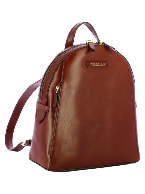 COSTANZA Rucsac din piele cu buzunar lateral BROWN - Genți femei