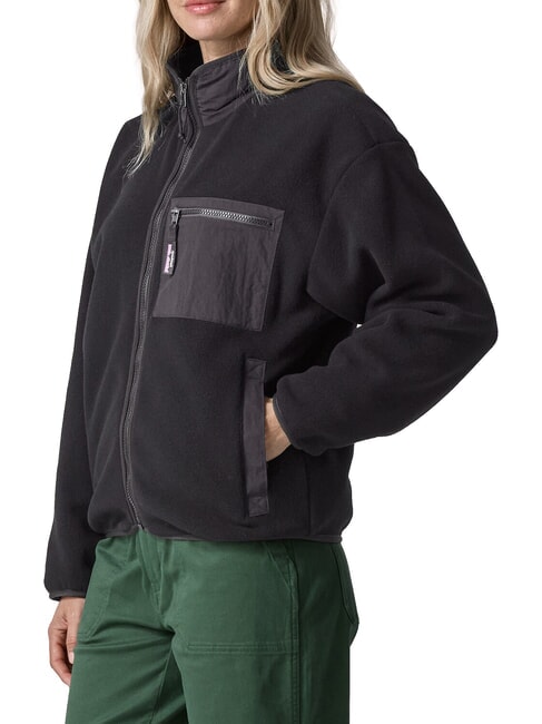 SYNCH Jachetă din fleece reciclat negru solid - Jachete pentru femei