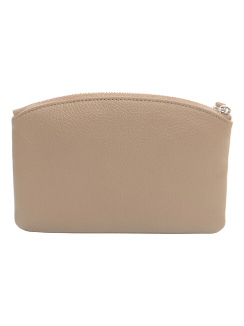 ROUNDED ENVELOPE Geantă de m&acirc;nă din piele taupe cald - Genți femei