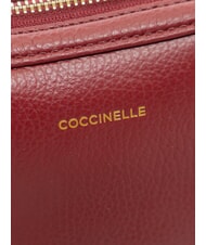 COCCINELLE ALPHA Geantă de umăr mini, din piele coacăze - Genți femei - 4