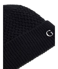 GUESS KNITTED Pălărie cu manșetă și logo pe lateral BLACK - Căciuli - 3