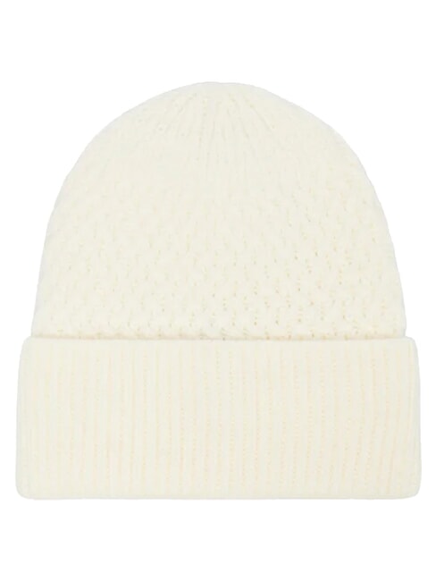 KNITTED Pălărie cu manșetă și logo pe lateral aproape alb - Căciuli