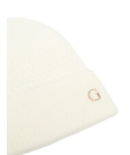 GUESS KNITTED Pălărie cu manșetă și logo pe lateral aproape alb - Căciuli - 3
