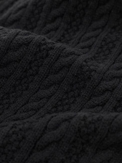 FRANCES KNITTED Eșarfă cu &icirc;mpletitură BLACK - Eșarfe