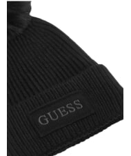 GUESS AMORETTE KNITTED Pălărie cu pompoane BLACK - Căciuli - 3
