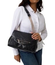 GUESS ANTONIA Geantă de umăr, m&acirc;ner dublu BLACK - Genți femei - 5