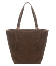BORBONESE SUEDE LOGO Geantă de cumpărături de umăr cap &icirc;ntunecat - Genți femei - 4