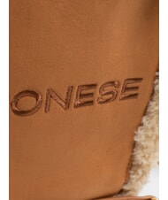BORBONESE SUEDE LOGO Geantă de m&acirc;nă cu curea de umăr Piele - Genți femei - 4