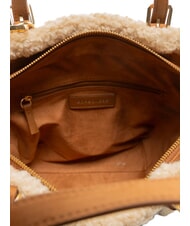 BORBONESE SUEDE LOGO Geantă de m&acirc;nă cu curea de umăr Piele - Genți femei - 5