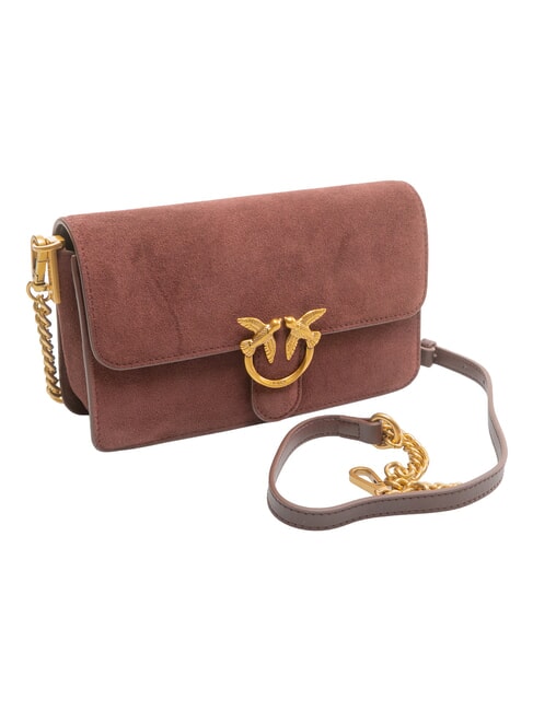 LOVE ONE SLOUCHY Geantă de umăr mini, din piele Burgundia-aur antic - Genți femei