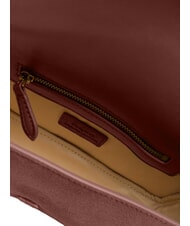 PINKO LOVE ONE SLOUCHY Geantă de umăr mini, din piele Burgundia-aur antic - Genți femei - 5