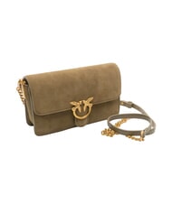 PINKO LOVE ONE SLOUCHY Geantă de umăr mini, din piele verde măsliniu &icirc;nchis - auriu antic - Genți femei - 2