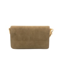 PINKO LOVE ONE SLOUCHY Geantă de umăr mini, din piele verde măsliniu &icirc;nchis - auriu antic - Genți femei - 3