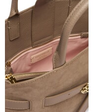COCCINELLE SABINE SUEDE BICOLOR Geantă de m&acirc;nă, cu curea de umăr taupe cald - Genți femei - 4