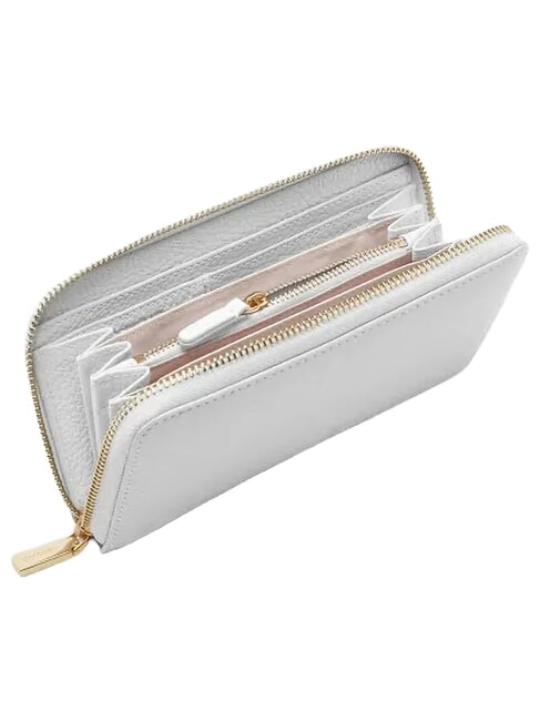 METALLIC SOFT Portofel din piele texturată cu fermoar zăpadă - Portofele femei